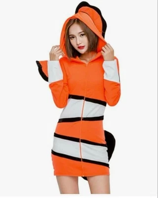 Nemo XL Disfraz Halloween Conjunto Disney Peces Mar Adultos Naranja Pk Sudadera con Capucha Japón Foto 1 de 2