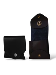 Handgefertigte Geldbörse aus Rindsleder - minimalistischer Karten- und Geldhalter mit Druckknopfverschluss - Bild 1 von 3