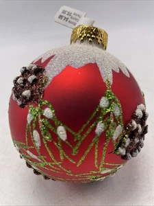 Pigna natalizia ornamento vetro mercurio grande 3,5" vintage - Foto 1 di 5