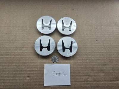 Honda OEM Set Machined 2 3/4 2.75" 69mm Center Cap Hub Dust Cover 44732-SX0-J010 - Image 1 of 4