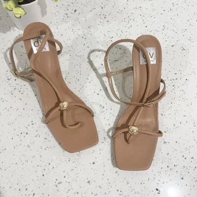 Sandalia Dolce Vita marrón/desnudo Zeal punta cuadrada talla 10 TS Foto 1 de 4