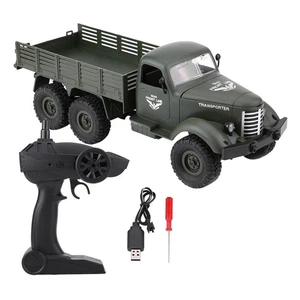 .›1/16 Model Remote Control Six Wheel Drive Military Truck RC Toy Car(Green) - Picture 1 of 18