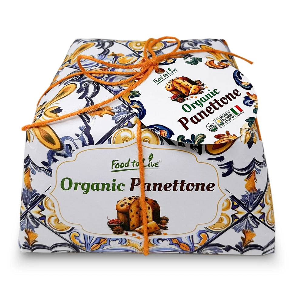 Panettone italiano orgânico Food to Live - Perfeito para presentes - 750 g (1,65 lb) - Imagem 1 de 4