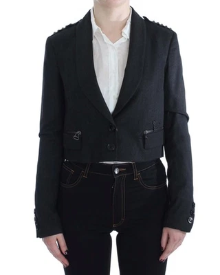 Exte Cropped Blazer Tailored Fit Women Gray Jackets & Coats — 第 1/4 张图片
