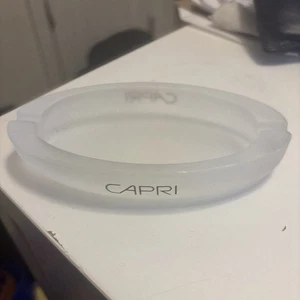 Vintage Capri Zigaretten Aschenbecher Milchglas 2 Reste 5” x 2,5” Schmuckschale EUC - Bild 1 von 5