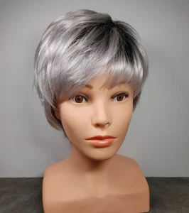 Noriko Wig Mono Part Lace Front Gray Silver - Picture 1 of 7