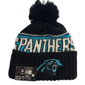 New Era On Field Carolina Panthers NFL Rimovibile Pom Beanie Calcio Tempo Libero - Foto 1 di 8