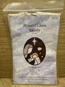 Quilt Pattern "Stained glass Nativity"   Oval Unused 2000 Holy Family Jesus - Picture 1 of 3