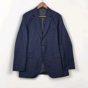 Hugo Boss Blazer Herren 40R Johnstons1/Lenon 100% Wolle kariert dunkelblau Fensterscheibe - Bild 1 von 17