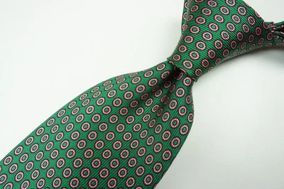 Corbata Cesare Attolini Esmeralda Chicle Rosa Circular 100% Seda TOTALMENTE NUEVA Foto 1 de 4