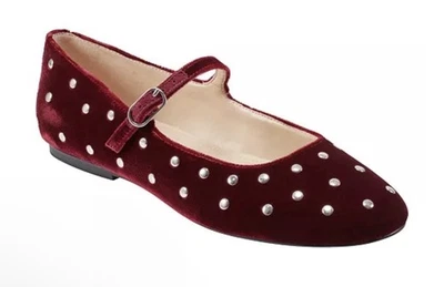 Vestido Marc Fisher Elizza Adornado Ballet Planos Talla 7 Rojo Oscuro Mary Jane Foto 1 de 4