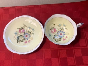 Taza de té y platillo Paragon amarillo rosa dogwood adorno dorado doble garantía a706 - Imagen 1 de 23