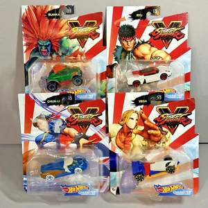 4 Hot Wheels Street Fighter V Autos Spielfigur Ryu Chun-Li Vega Blanka LESEN - Bild 1 von 8
