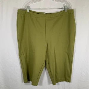 Joan Rivers Capri Pants Women’s 2X Green Pull On Stretchy High Rise - Picture 1 of 5