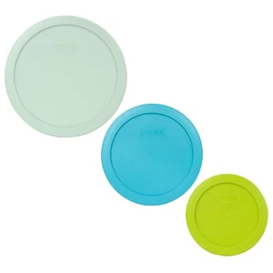 Pyrex 7402-PC Muddy Aqua 7201-PC Surf Blue 7200-PC Edamame Green Storage Lids - Picture 1 of 4