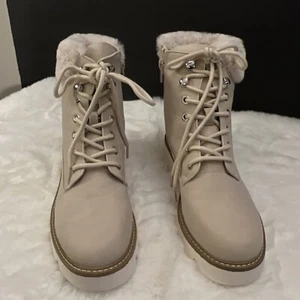 Women'S Work Waterproof Hiking Combat Boots Lace up Low Heel Booties Ankle Boots - Picture 1 of 6