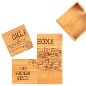 Oklahoma Puzzle Coaster Set with Case - Picture 1 of 6