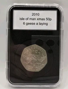 2010 Isle of Man Weihnachten 50p Sechs Gänse eine liegende Platte, Xmas  - Bild 1 von 4