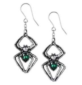 Emerald Venom Earrings, Spiders Arachnid Gothic Witch Deadly, Alchemy England - Picture 1 of 3