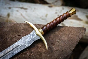 Hand Forged Damascus Steel Viking Sword Battle Ready Medieval Sword With Sheath - Picture 1 of 7