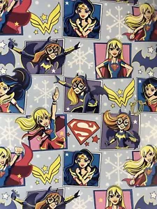 DC SUPER HERO GIRLS WRAPPING PAPER FOLDED FLAT GIFT WRAP HOLIDAY 60 SQ. FT. NEW - Picture 1 of 3