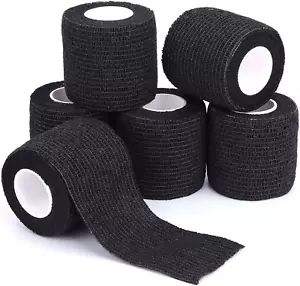 (6 Pack) Black Athletic Sports Tape, Very Strong Adhesive and Hypoallergenic NEW - Picture 1 of 12