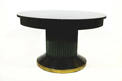 RARE Original French Art Deco Oval Center Hall Dining Library Table - Expands!! - Image 1 of 4