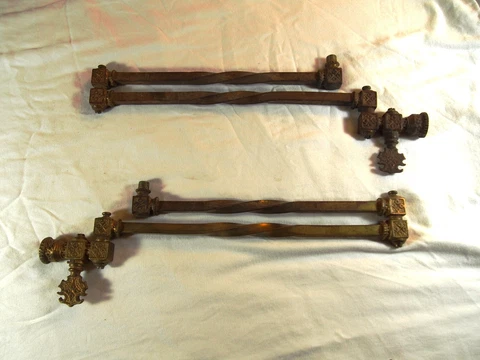 Pair of Antique, Twisted, Gas, Wall Sconce, Swing, Lamp Arms Cover