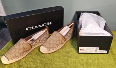 Alpargata COACH CODI Signature Jacquard Caqui/Silla de montar CG629 Talla 9 - Mujer - Nueva en caja Foto 1 de 4