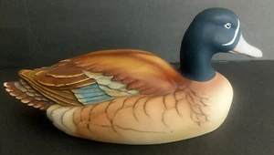 Blue Winged Teal Duck Porcelain Figurine Andrea by Sadek Wildlife Vintage 1983 - Picture 1 of 5