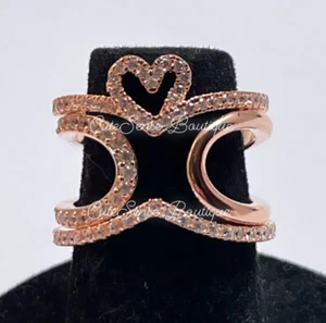 Pandora LOTS OF LOVE Stacking Ring Set Size 5 - Picture 1 of 7