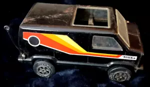 Vintage 1970's Tonka Black Metal Van With Graphics 9” Long $2.99 Shipping - Picture 1 of 9