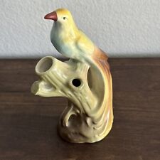 Czechoslovakian Bird Bud Vase Flower Holder Pottery Vintage Czech Bird Bud Vase