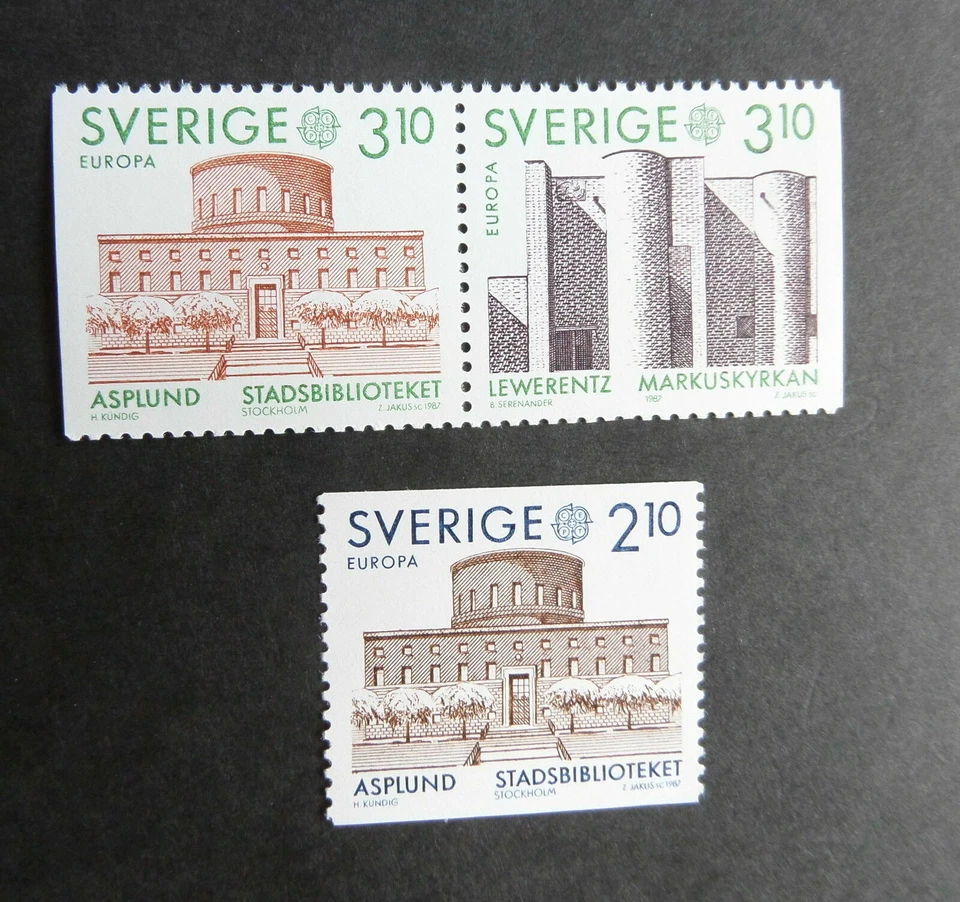 Sweden 1987 Europa Architecture SG1348/50 from booklet MNH UM unmounted - Image 1 of 1