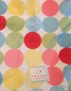Swanky Swaddles Baby Blanket Security Swaddling Swaddle Lovey 36" Polka Dot - Picture 1 of 2
