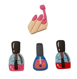 Finger Nails + Polish! 4PC Shoe Charm Set! NEW! For Shoes, Bracelets, Crafts  - Picture 1 of 3