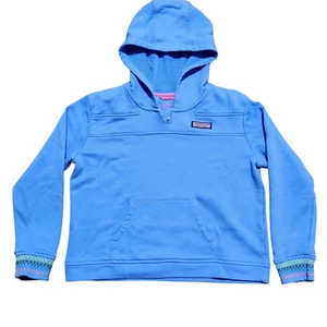 Vineyard Vines Smocked Hoodie L Blue Girls Heavyweight Daily Casual - Picture 1 of 19