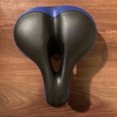 Sillín Reflector Bicicleta Montaña Carretera Ancho Acolchado Cómodo Asiento Suave, Azul Foto 1 de 4