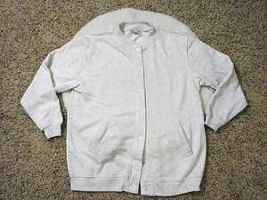 Blair Womens Button Up Cardigan Sweater Warm Gray Fleece Lined Comfy Medium - Picture 1 of 7
