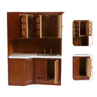 Vintage Style Mini Cabinet with Washbasin - Brown Dollhouse Furniture