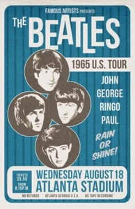 The Beatles 1965 Atlanta Concert Poster 11 X 17 Framed - Picture 1 of 2