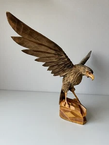 Vintage Wooden Hand Carved Eagle bird 15”x23” - Picture 1 of 9