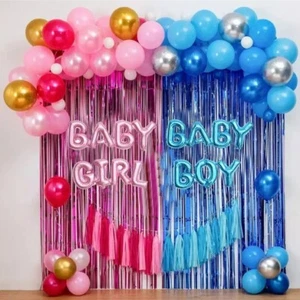 BABY SHOWER Balloons Gender Reveal Ballons BABY BOY Girl Pink BLUE ARCH Party UK - Picture 1 of 53