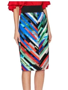 Milly Mirage Striped Mitered Skirt Size 6 NWT - Picture 1 of 8