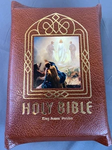 New 1950 HOLY BIBLE Old Master KJV Large BROWN LEATHER Heritage Deluxe 1200 Page - Picture 1 of 24