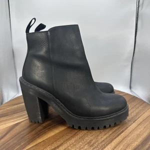 Dr. Martens Magdalena Heel Leather Chelsea Boots Chunky Grunge Women's 8 - Picture 1 of 9