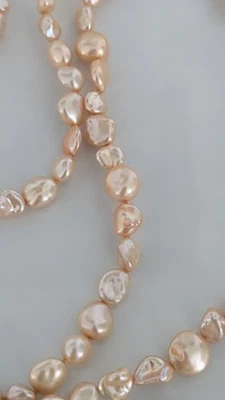 Conjunto de Colar JTV Champanhe Água Doce Cultivada 8mm Pérola Prata Ródio 48"  - Imagem 1 de 4