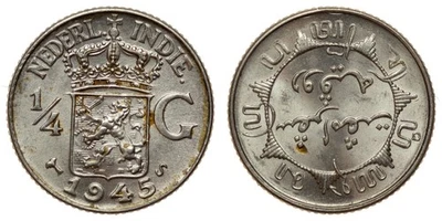 Netherlands East Indies - 1/4 Gulden 1945-S - Silver - Image 1 of 3