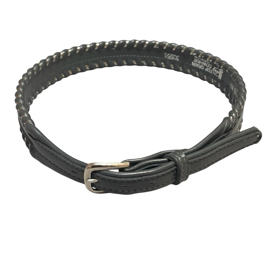 Cinturón de cuero Justin para mujer gris plata puntada látigo pequeño vaquera rodeo occidental Foto 1 de 4