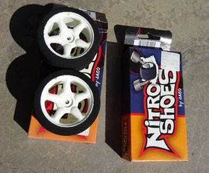 NITRO SHOES JACO JAC3240 JAC3042 TIRES & WHITE RIMS RC CAR Front & Rear - Picture 1 of 3